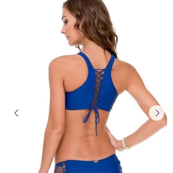 Luli Fama Wanted and Wild Lacey High Neck Halter Womens Size Large - Picture 2 of 10